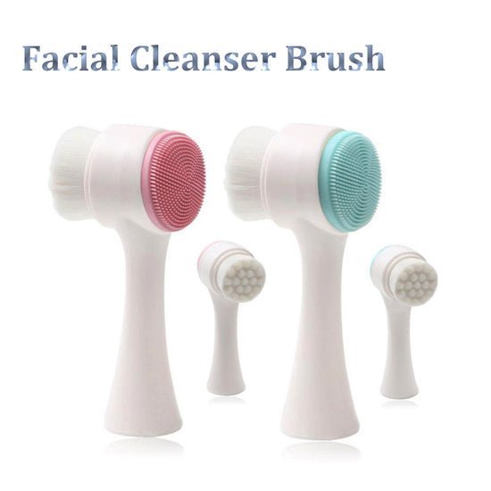 Double-Sided Silicone Facial Cleanser Brush